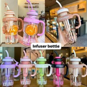 “Infuser Sipper Bottle with Straw – BPA-Free Fruit Water Bottle by CozyDekor”