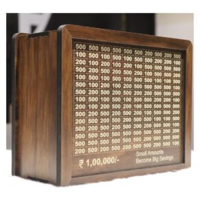 wooden money piggy bank