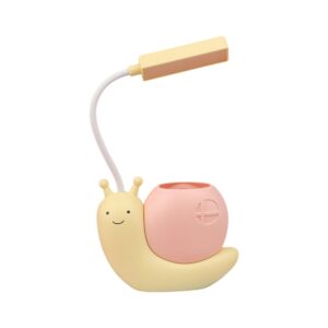 Cute Snail LED Table Lamp – Eye-Care Night Light with Pen Holder
